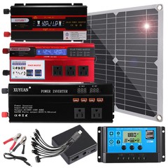 6000W Complete Solar Panel Kit Solar Power Generator 100A Home 220V Grid System