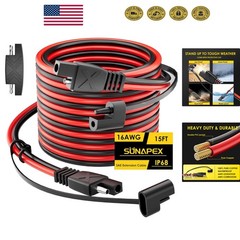15FT SAE Extension Cable – 30A Waterproof Quick Connect for Automotive & Solar