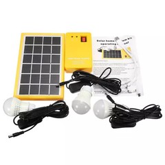 USB Solar Power Panel Generator Kit 5V Charger Home System 3 LED Bulbs Light