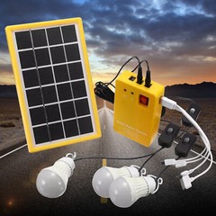 USB Solar Power Panel Generator Kit 5V Charger Home System 3 LED Bulbs Light