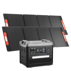 Uimoso Portable Power Station 2400W 2160Wh with 2 Foldable 200W Solar Panels