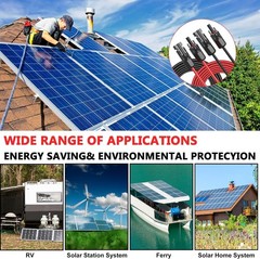 High Efficiency 30ft 10AWG Waterproof Solar Cable with Male-to-Female Connectors