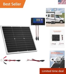 Compact 50W Solar Maintainer with MPPT Controller – Ideal for RVs & Trailers