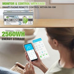 24V 100Ah Lithium Battery LiFePO4 BMS Solar Camp Off Grid Boat Trolling Motor