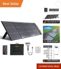 High-Efficiency 200W Solar Panel with 6-in-1 Cable for Portable Power Stations