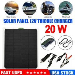 12V Solar Battery Charger – 20W Waterproof Solar Panel Kit 10A Trickle Charger