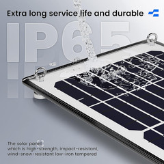 10W 12V Magnetic Solar Battery Trickle Charger Maintainer, Built-In MPPT Intelli