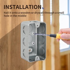 Electrical Box Metal Outlet Boxes,4″×2″ Handy Box 1-Gang and Metal Outlet B