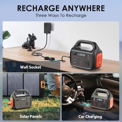 Portable Power Station 296Wh 300W Solar Generator with 100W Solar Panel Backup