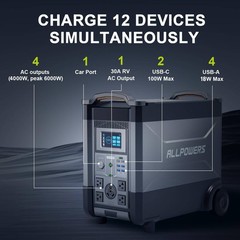 ALLPOWERS 4000W Portable Generator Station UPS & 2x Flexible Solar Panel 200W