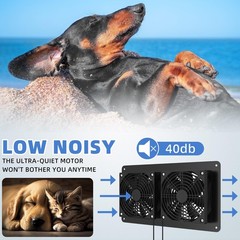 Tujoe 2 Sets Solar Powered Fan Kit Solar Panel Fan Kit 10w Weatherproof Dual …