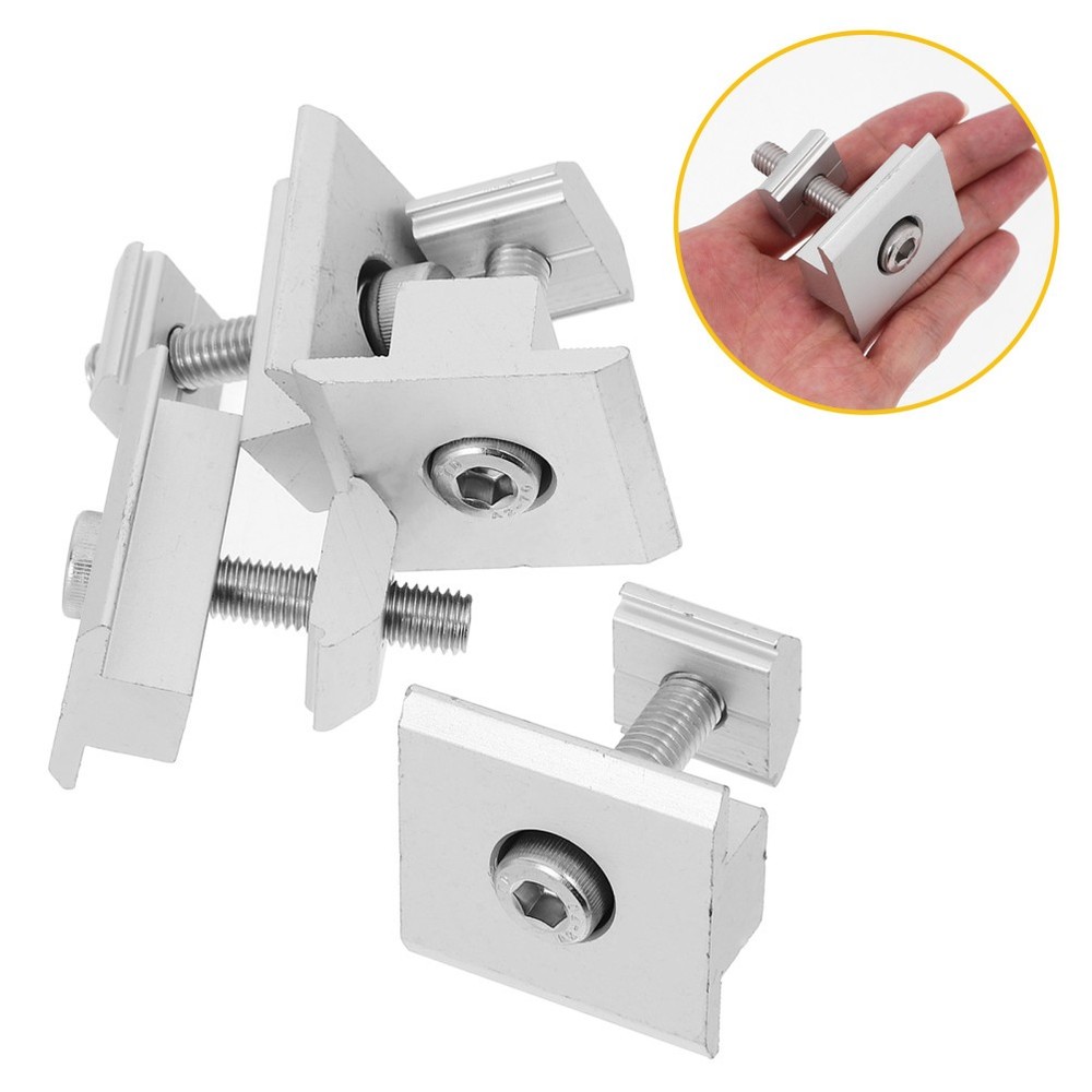 4 Pcs Solar Panel Vertical Clamp No Drill Mounts Rv Cylindrical Head Screw
