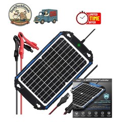 Portable 12V Solar Battery Charger with Advanced MPPT & 3-Stage Charging