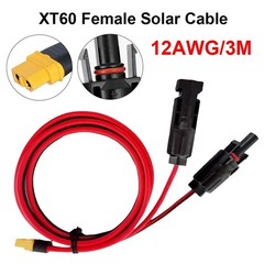 10ft XT60 Female to Solar Connector Solar Panel Extension Charging Cable 12 AWG