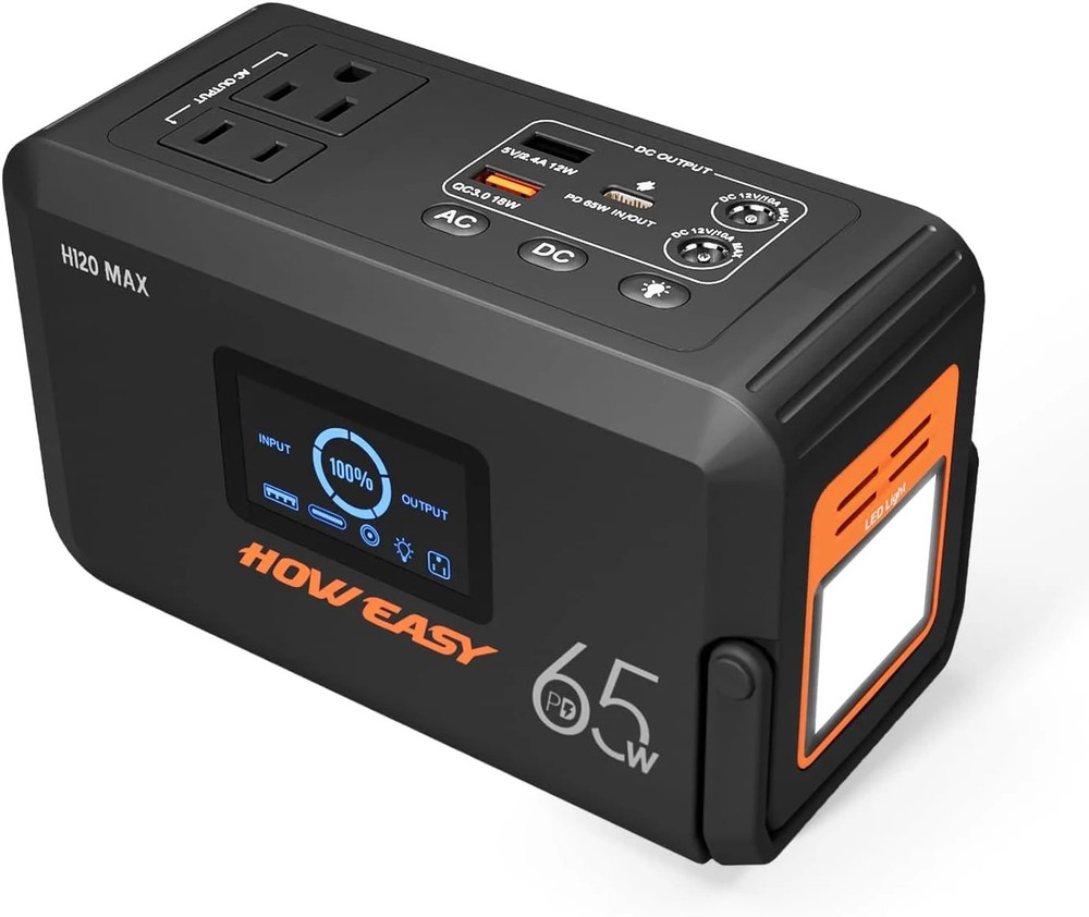 HOWEASY Portable Power Station,135W(270W Peak) Solar Generator,Power Bank with A