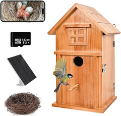 1080P HD Solar Bird House Camera with Night Vision & Motion Detection