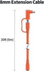 30FT 9M 8mm Extension Cable 12AWG for Solar Generators, DC7909 Solar Panel Ca…