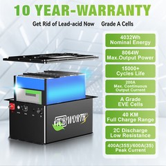 36V 100Ah LiFePO4 Lithium Battery 200A BMS 3840Wh For Golf Cart Marine Off-grid