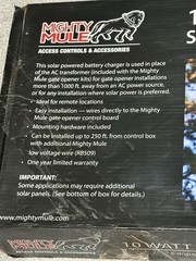 Genuine Mighty Mule Solar Panel Gate Opener FM123 10 Watt Solar Panel – Unused