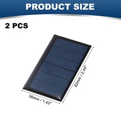 2Pcs 3V 0.27W 90mA Mini Solar Panels, Solar Photovoltaic Power Cells
