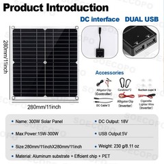6000W Solar Power System 100A MPPT Controller 300W Panel 12V to 110V/220VcAiyaQ