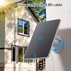 360° Adjustable Solar Panel for WYZE & Eufy Cameras – 10ft Micro USB Included