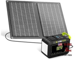 88.8Wh Solar Generator with 21W Solar Panel Included Portable Green Black