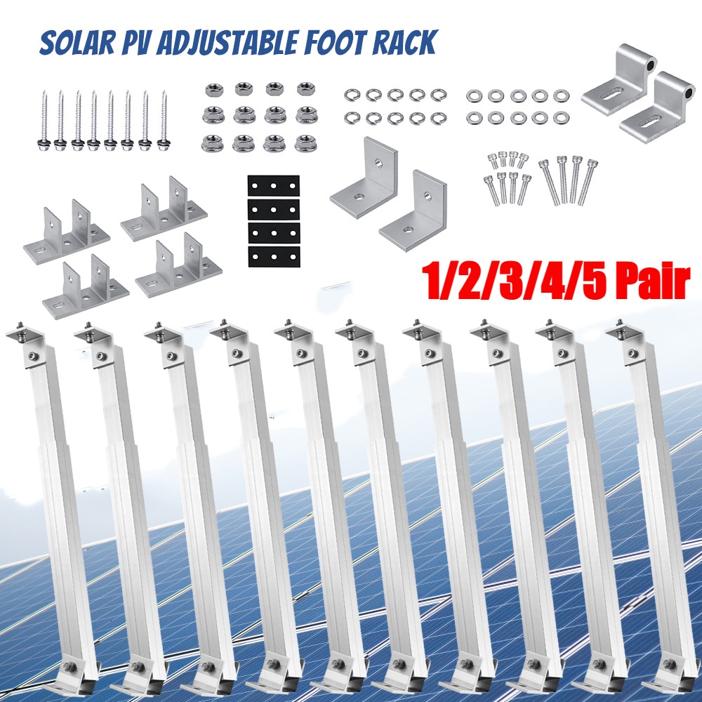 Adjustable Solar Panel Mounting Brackets Kit RV Boat Roof Wall Tilt Mount Set