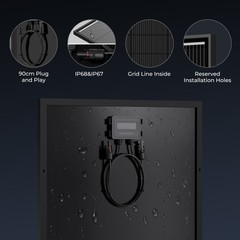 12V 300W Watt Mono Solar Panel N-Type 18BB Power RV Camping Home Boat Off Grid