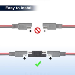 SAE Connector Solar SAE Polarity Reverse Adapter Connectors for SAE to SAE Qu…