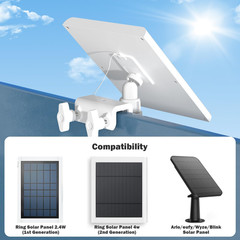 2 Pack Gutter Mount Compatible for Ring Solar Panel, 360°Adjustable Universal Pa