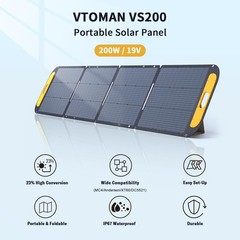 VTOMAN VS200 Portable Solar Panel for Power Station, 200W/19V/Foldable/IP67