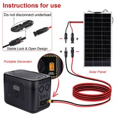 10ft Solar Panel Extension Cable 12AWG Solar Panel Connector to XT60 Connector