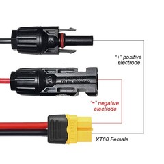 3M 12 AWG XT60 Female to Solar Connector Solar Panel Extension Charging Cable