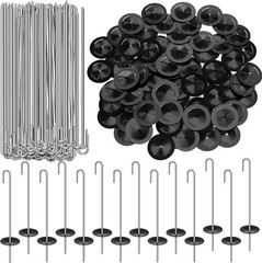 100 Pack Solar Panel Clips, U-Shape Fasteners with J Hooks for Bird Protection