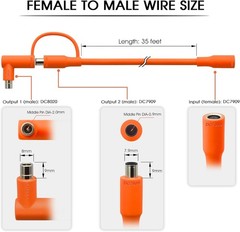 Solar Panel Extension Cable Compatible with Jackery 35FT, Orange