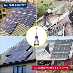 Solar Connectors for 2 Solar Panels,Tool-Free Solar Cable Splitter, IP68 Waterpr