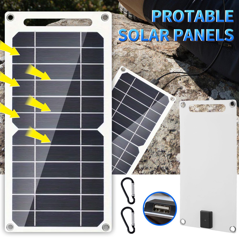 Portable 20W Mini Solar Panel USB Type-C 5V Charger Power Bank For Phone Outdoor