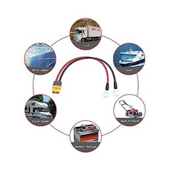 XT60 to O Ring Terminal Cable,14AWG XT60 Female to O Ring Terminals Extension