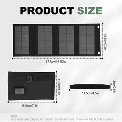 Portable 40W USB Solar Panel Charger Foldable 5V for Camping Hiking