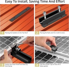 Solar Panel Mounting Brackets,Included 10×4.72 in Rails+4 end Clamps+6 Center