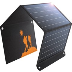 30W Solar Charger USB-A QC3.0 24W USB-C DC 30W Outputs, Foldable Solar Panel