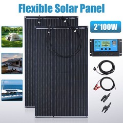200W Flexible Solar Panel 18V Mono Battery w/ Controller RV Boat Camper Van Shed