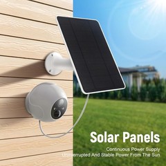 USB Solar Panel for Ring Camera – Type-C Solar Panel Charger 5V 6W with 10Ft Wat