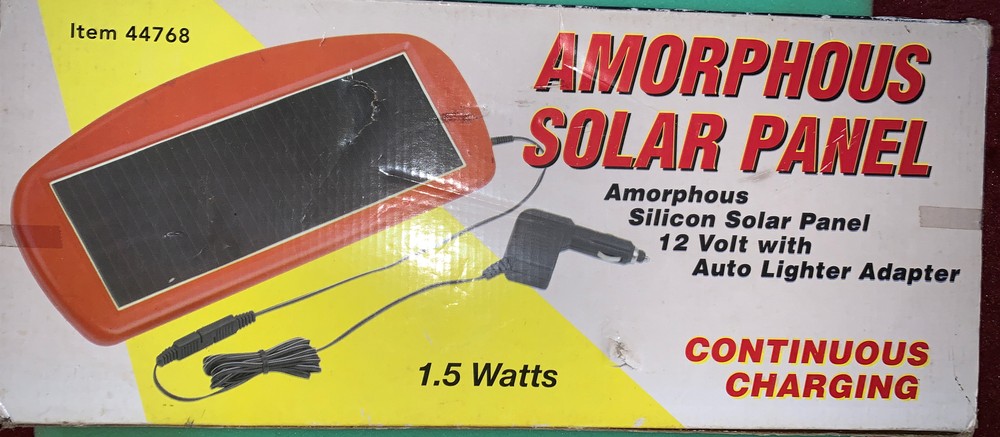 Amorphous Solar Panel 1.5 Watt Trickle Charger 44768