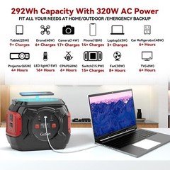 Gofort A301 Power Station Portable 320W 292Wh Lithium Battery Solar Generator
