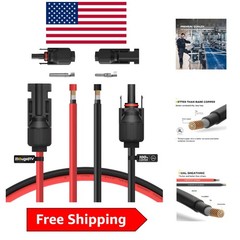 10FT 10AWG Solar Extension Cable – Pure Copper Connectors for Maximum Efficiency