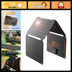 30W Portable Solar Panel Charger – QC3.0, USB-A & USB-C, Foldable, Waterproof fo