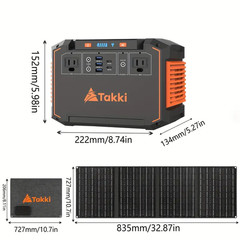 Takki 350W/150W Peak Solar Generator Portable Power Station With 40W/30W/21W Sol