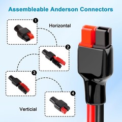 10AWG Solar Panel to Anderson-Style Connector Extension Cable 35FT, Tinned Co…